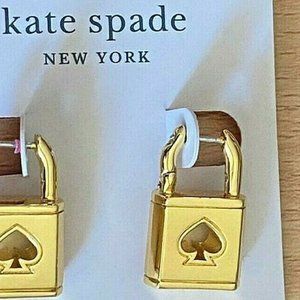 Kate Spade New York Lock & Spade Goldtone Lock Hoop Earrings $68